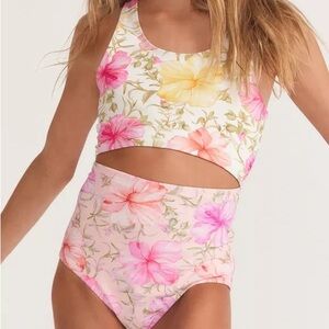 Loveshakfancy x Hurley floral one piece swimsuit size 12/14